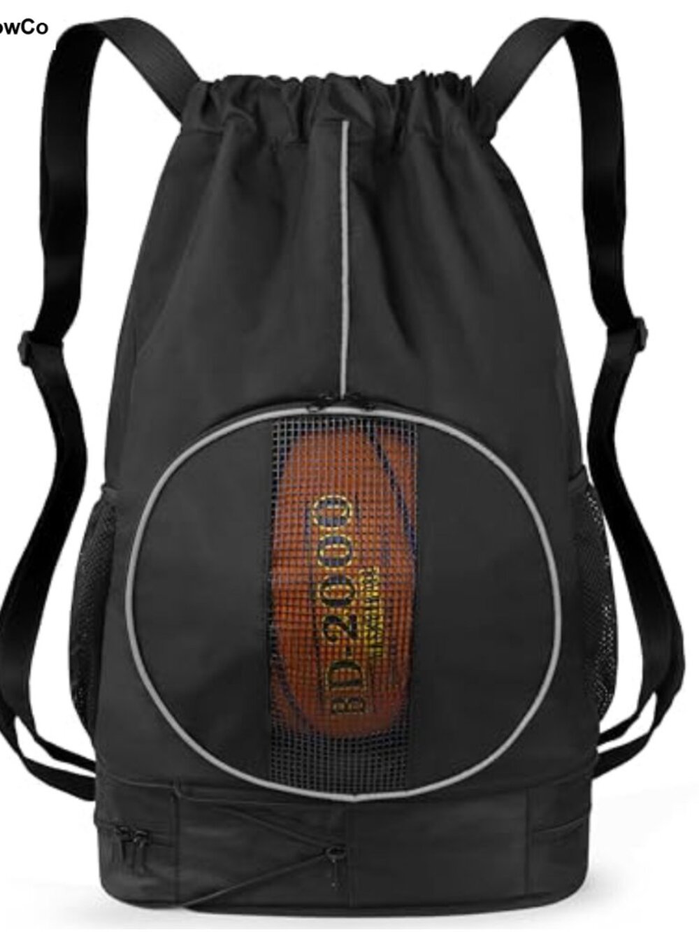 45L Drawstring Basketball Backpack with Shoe Compartment & Wet Pockets Gym Bag